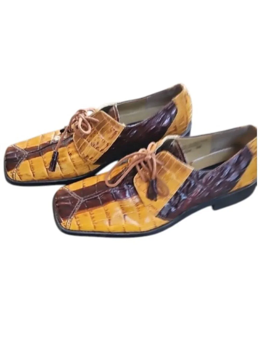 Giorgio Brutini Private Collection Alligator Embossed Leather Oxfords - 8M